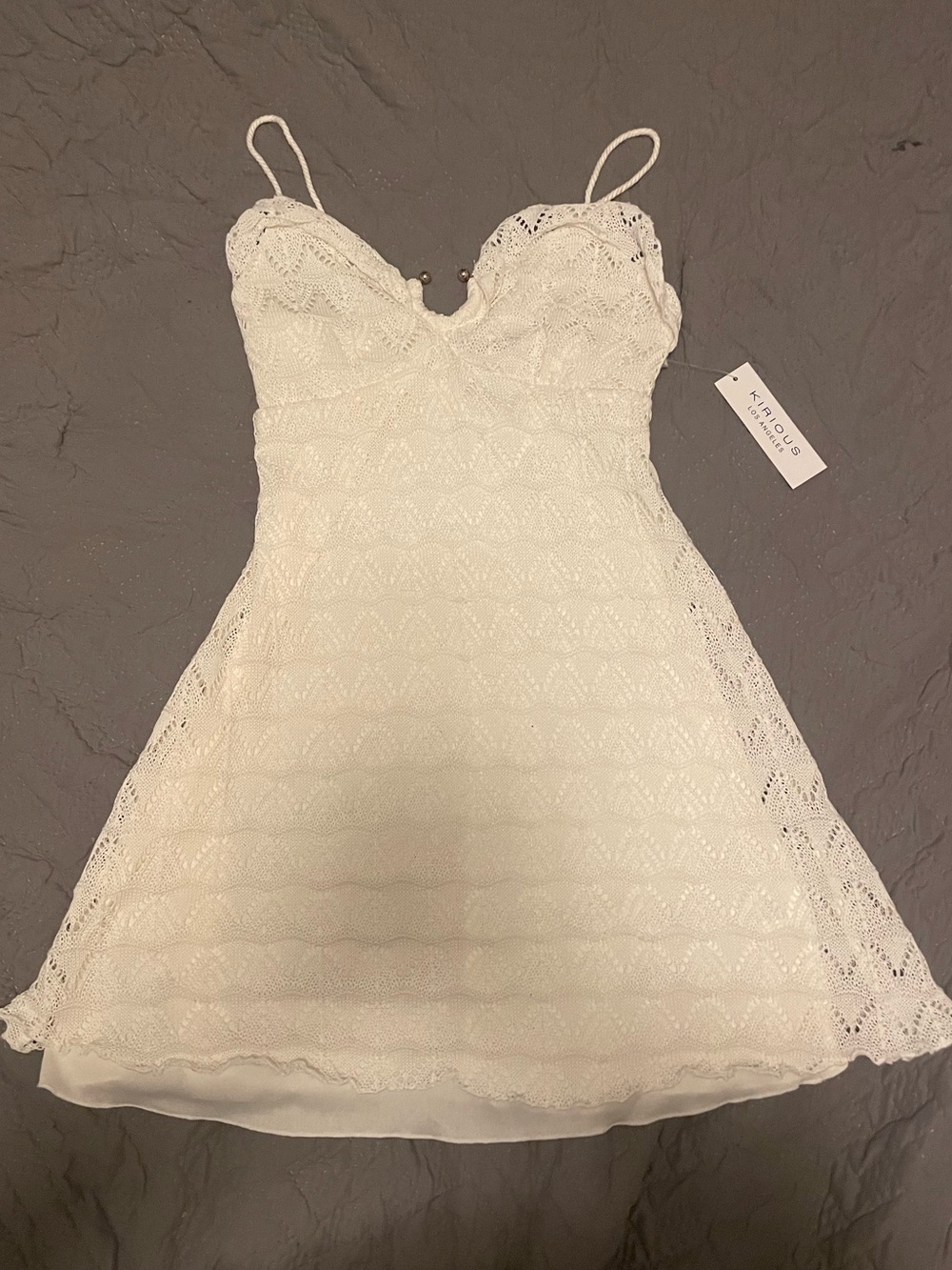 BNWT Kirious White Crochet Mini Dress